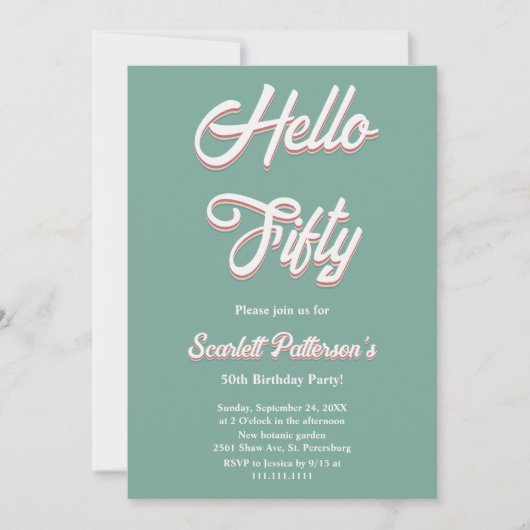 Retro 70s Groovy Modern 50e verjaardag Kaart (Voorkant)