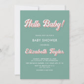 Retro 70s Groovy Modern Baby shower Kaart (Voorkant)