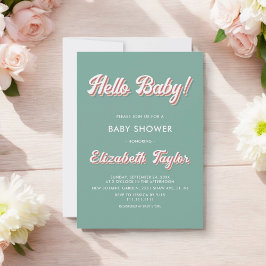  Retro 70s Groovy Modern Baby shower Kaart