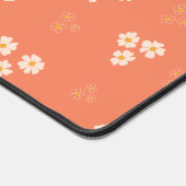 Retro 70s Groovy Orange Daisy Floral Custom Bureaumat (Hoek)