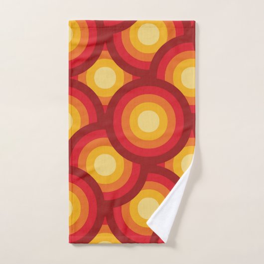 Retro 70s Groovy overlappende cirkels patroon Bad Handdoek (Handdoek)