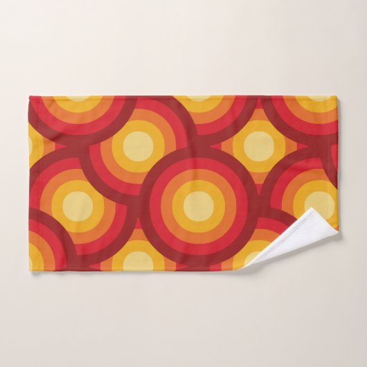 Retro 70s Groovy overlappende cirkels patroon Bad Handdoek (Handdoek)