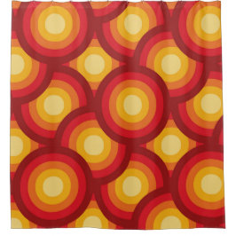 Retro 70s Groovy overlappende cirkels patroon Douchegordijn