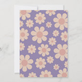 Retro 70s Groovy Pastel Kleuren Bruiloft Kaart (Achterkant)