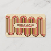 Retro 70's Groovy Rainbow Arch Stripes Design Visitekaartje (Voorkant)