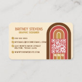 Retro 70's Groovy Rainbow Arch Stripes Design Visitekaartje (Achterkant)