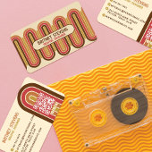 Retro 70's Groovy Rainbow Arch Stripes Design Visitekaartje