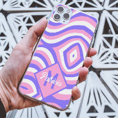 Retro 70's Groovy Roze Paarse Psychedelische Monog Case-Mate iPhone Case
