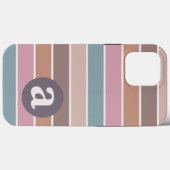 Retro 70s Groovy Stripes Monogram rendy pasta Case-Mate iPhone Case (Achterkant (horizontaal))