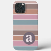 Retro 70s Groovy Stripes Monogram rendy pasta Case-Mate iPhone Case (Achterkant)