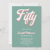  Retro 70s Groovy Trendy 50e Verjaardag Kaart (Voorkant)