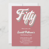 Retro 70s Groovy Unieke 50e Verjaardag Kaart (Voorkant)