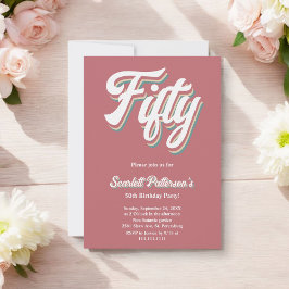 Retro 70s Groovy Unieke 50e Verjaardag Kaart