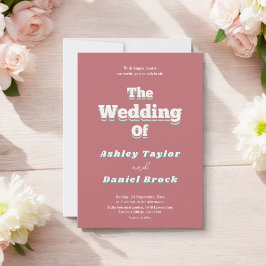  Retro 70s Groovy Unieke Huwelijk Kaart