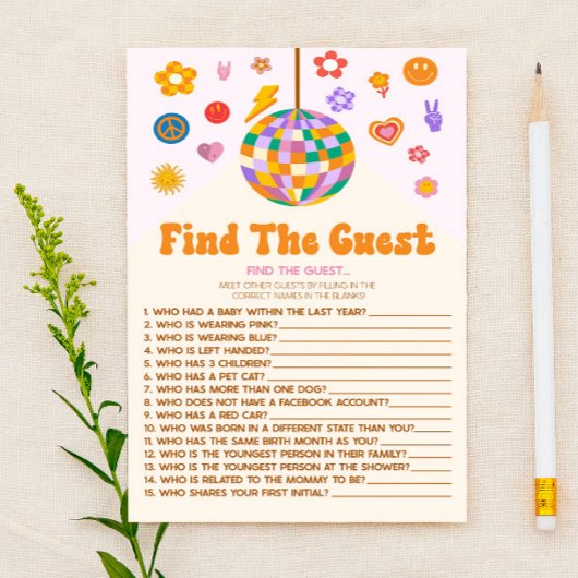 Retro 70's Groovy vindt de game van het gastBaby s Briefpapier