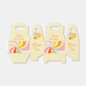 Retro 70s Groovy Wave Bloem Verjaardag Dank u Bedankdoosjes (Uitgevouwen)