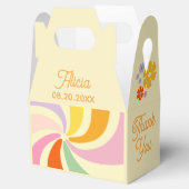 Retro 70s Groovy Wave Bloem Verjaardag Dank u Bedankdoosjes (Geopend)