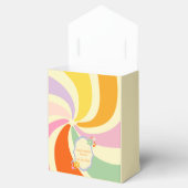 Retro 70s Groovy Wave Flower Bedankt Bedankdoosjes (Geopend)