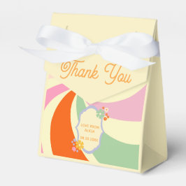 Retro 70s Groovy Wave Flower Bedankt Bedankdoosjes