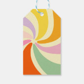 Retro 70s Groovy Wave Flower Bedankt Cadeaulabel (Achterkant)