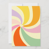 Retro 70s Groovy Wave Flower Verjaardagsfeest Kaart (Achterkant)