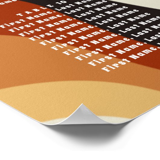 Retro 70s Groovy Wedding Bohemian Seating Chart Poster (Hoek)