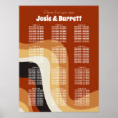 Retro 70s Groovy Wedding Bohemian Seating Chart Poster (Voorkant)