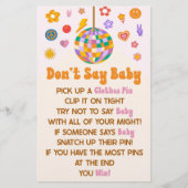 Retro 70's Groovy zeggen geen Baby shower spel Briefpapier (Voorkant)