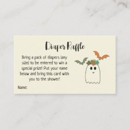 Retro 70's Halloween Baby shower Diaper Raffle Enc Informatiekaartje