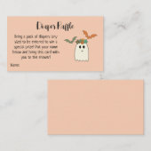 Retro 70's Halloween Baby shower Diaper Raffle Informatiekaartje (Voorkant / Achterkant)