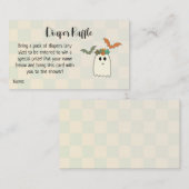 Retro 70's Halloween Baby shower Diaper Raffle Informatiekaartje (Voorkant / Achterkant)