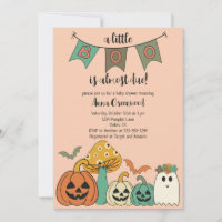 Retro 70's Halloween Baby shower Little Boo Invita