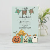 Retro 70's Halloween Baby shower Little Boo Kaart (Staand voorkant)