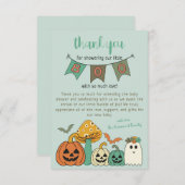 Retro 70's Halloween Little Boo Baby shower Bedankkaart (Voorkant / Achterkant)