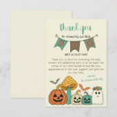 Retro 70's Halloween Little Boo Baby shower Bedankkaart (Voorkant / Achterkant)