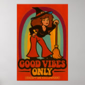 Retro 70s Halloween Witch Poster (Voorkant)