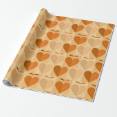 Retro 70s Harten Valentijnsverpakkings Papier - Gr (Uitgerold)