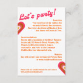 Retro 70's Helder Sinaasappel & Roze Bruiloft Informatiekaartje (Voorkant)