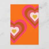 Retro 70's Helder Sinaasappel & Roze Bruiloft Informatiekaartje (Achterkant)