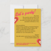 Retro 70's Heldergeel, Sinaasappel, Roze bruiloft RSVP Kaartje (Voorkant)