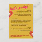 Retro 70's Heldergeel, Sinaasappel, Roze bruiloft RSVP Kaartje (Voorkant)