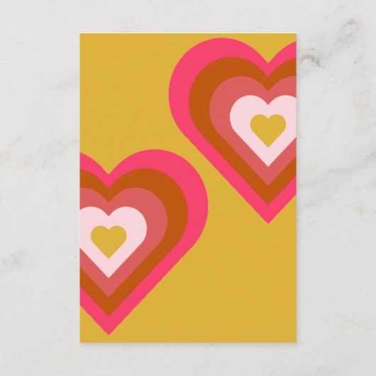 Retro 70's Heldergeel, Sinaasappel, Roze bruiloft RSVP Kaartje (Achterkant)