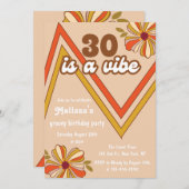 Retro 70s Hippie Bloem Zigzag 30e verjaardag Kaart (Voorkant / Achterkant)