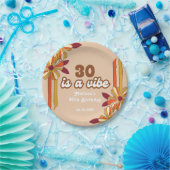 Retro 70s Hippie Flower 30ste verjaardag Papieren Bordje (Feest)