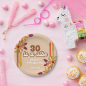 Retro 70s Hippie Flower 30ste verjaardag Papieren Bordje (Feest)