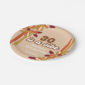 Retro 70s Hippie Flower 30ste verjaardag Papieren Bordje (Gekanteld)