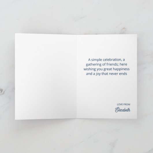 Retro 70s Hippie Groovy Bloesem Verjaardag Kaart (Binnen)