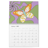Retro 70s Hippie Groovy Wave Butterfly Kalender (Jan 2027)
