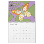 Retro 70s Hippie Groovy Wave Butterfly Kalender (Jan 2026)