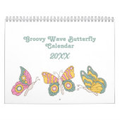 Retro 70s Hippie Groovy Wave Butterfly Kalender (Hoes)